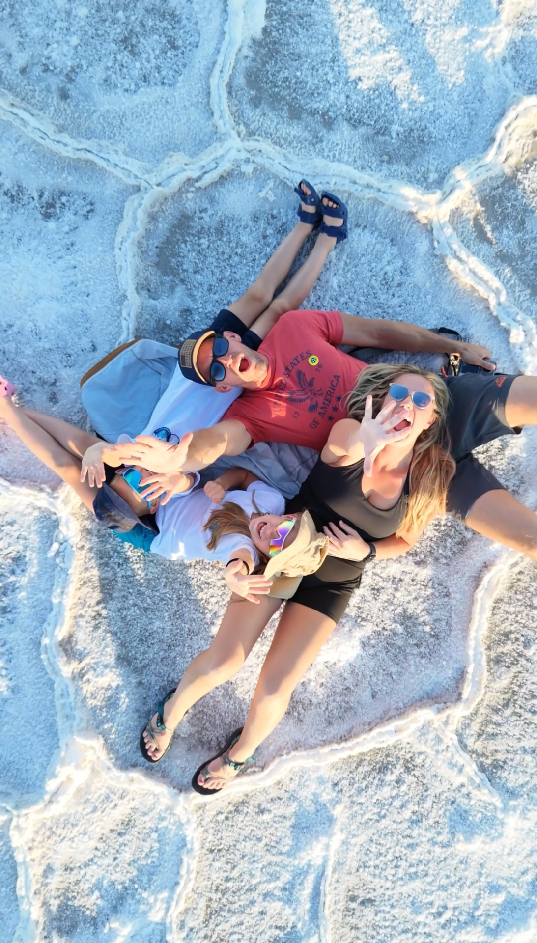 The Venture Seekers family, Brittany, Jake, Aniston and Noah, together outdoors