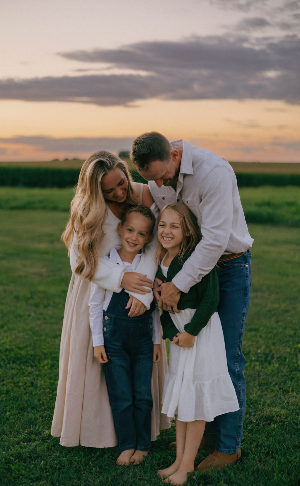 The four of us together at golden hour, grateful for every bit of this time