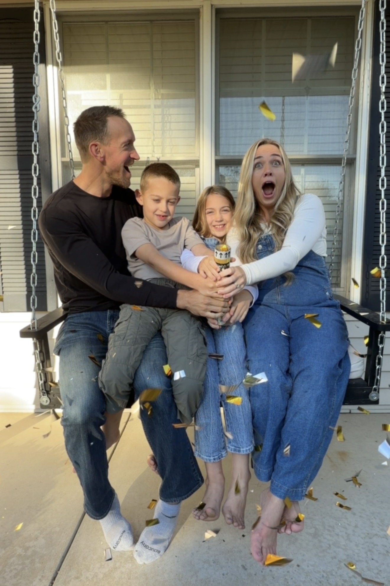 The four of us celebrating the moment we finally said yes to hitting the road